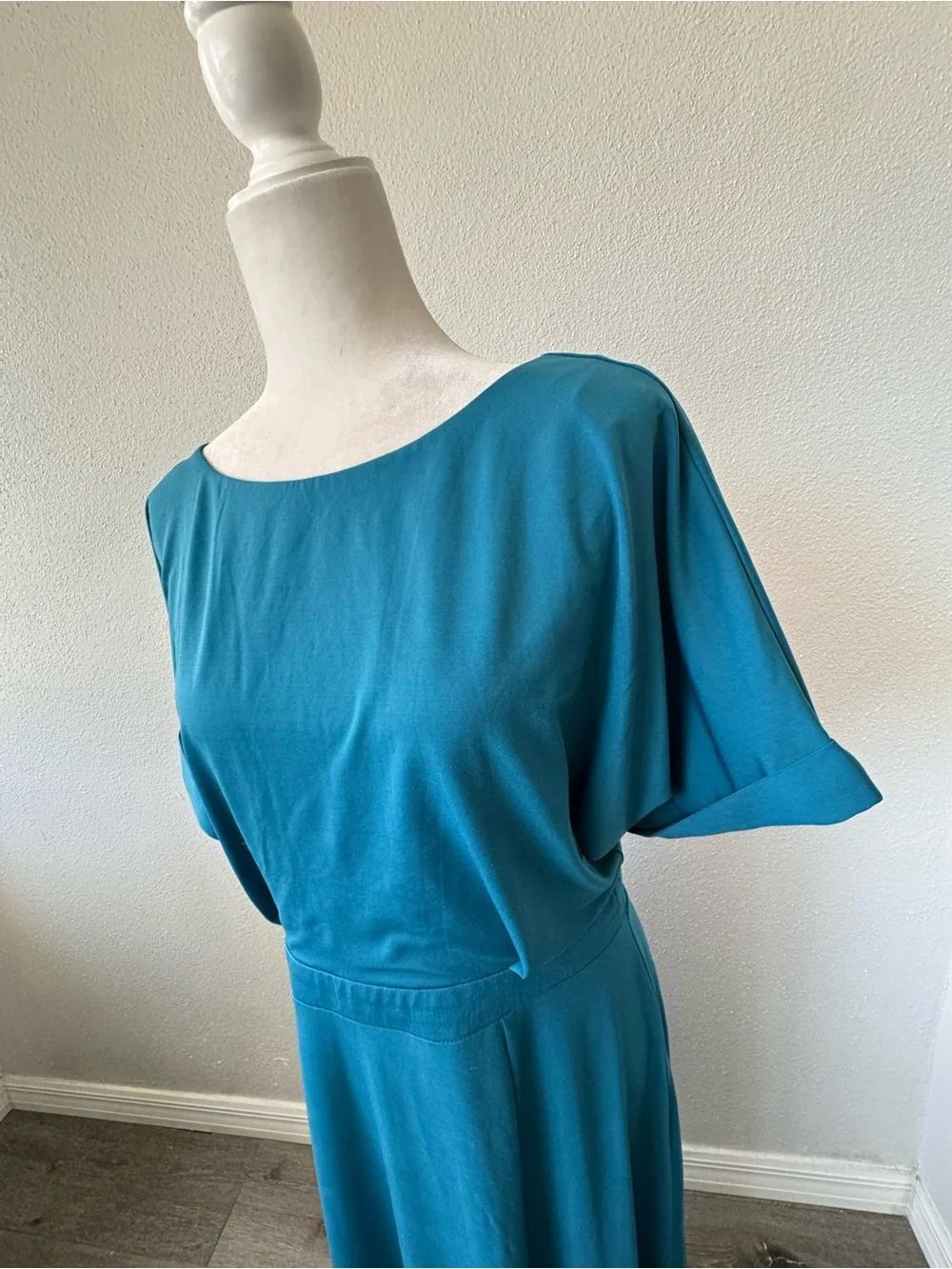Alexia Admor Lana Midi Dress Turquoise Teal Slit Semi-Formal SZ L NEW - Picture 5 of 15